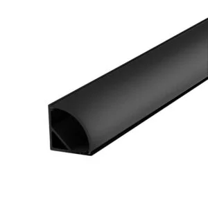 ARC-B-EM 2 Metre Rounded Corner Profile with Black Diffuser (Black)