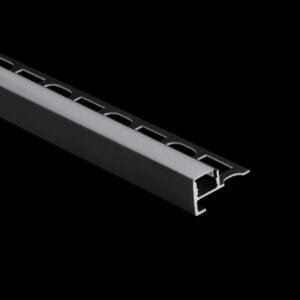 Arc LED 2m 9mm Tile in Stair Profile (Black)