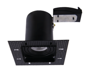Arc LED Plaster in Fire Rated Square GU10 LED Downlight (Matt Black)