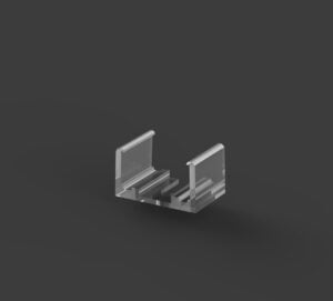 Arc LED Plastic Mounting Clip for Flat Surface Profile (Clear)