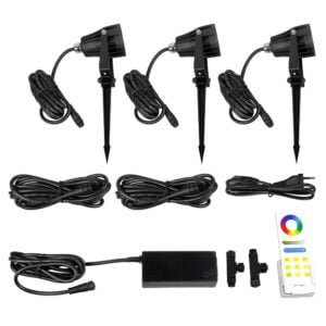 Colour-Flow Pack of 3 24V 6W RGB+CCT Smart LED Garden Light