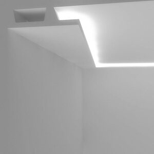 Eleni Lighting EL504 2 Metre Wide Squared LED Linear Cornice (White)