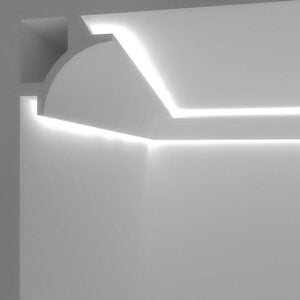 Eleni Lighting EL706 2 Metre Curved Dual LED Linear Cornice (White)