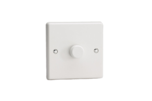 Varilight 1-Gang 2-Way V-Com Push On/Off Rotary LED Dimmer 1 x 0-100W (White)