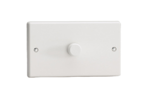 Varilight 1-Gang 2-Way V-Com Push On/Off Rotary LED Dimmer 1 x 40-600W (Twin Plate)