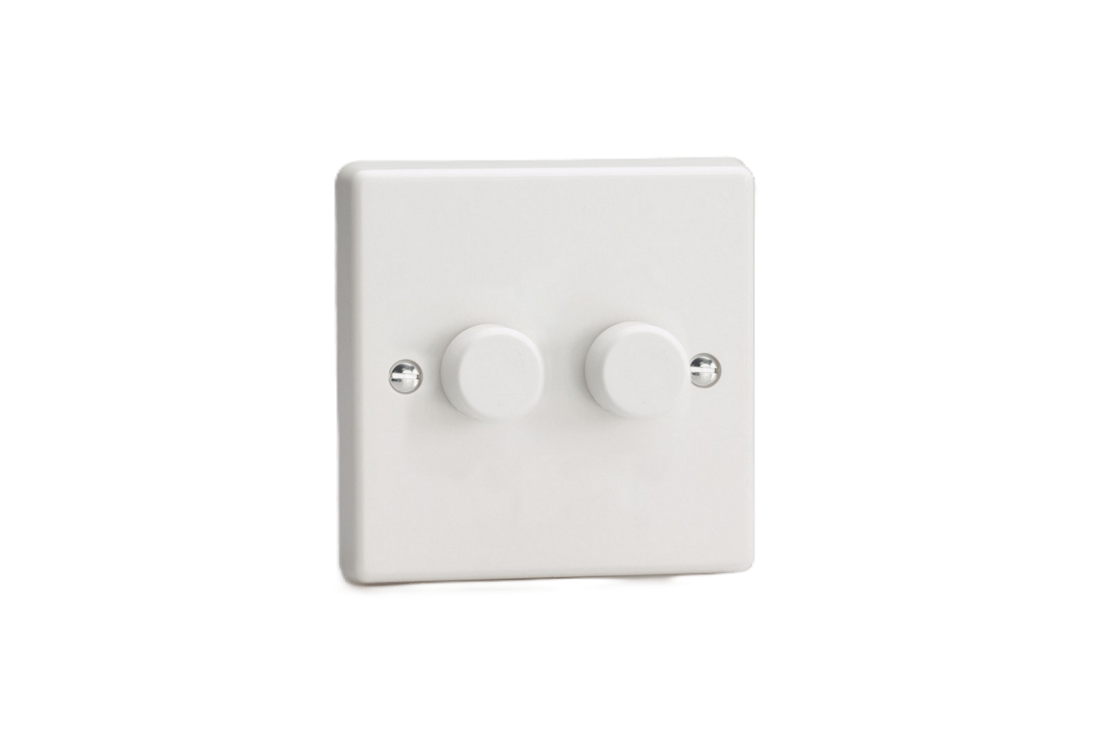 Varilight 2-Gang 2-Way V-Com Push On/Off Rotary LED Dimmer 2 x 0-100W (White)