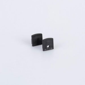 Pair of End Caps for Arc LED Deep Flat Profile (Black)