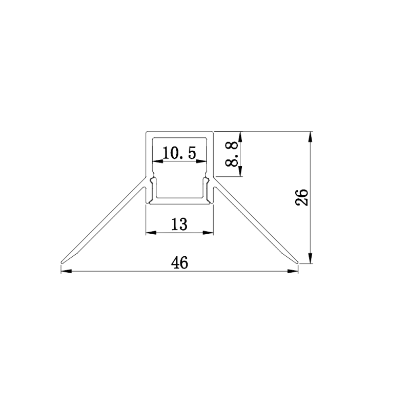 ARC-PBCI Inside Corner Plaster-In Aluminium LED Profile – Including Diffuser