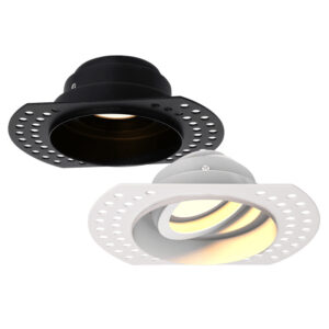 IP20 Fire Rated Tiltable GU10 Round Plaster In LED Downlight