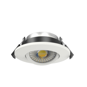 8W CCT Selectable (2700/3000/4000K) Switchable Tiltable LED Downlight - White Bezel Included