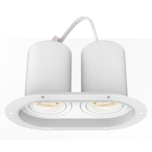 Arc LED Twin Oval Fire Rated Plaster In Downlight IP20 (Sand White)